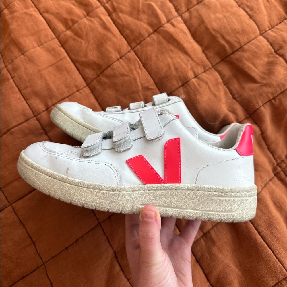 Veja Pink Velcro Sneakers
